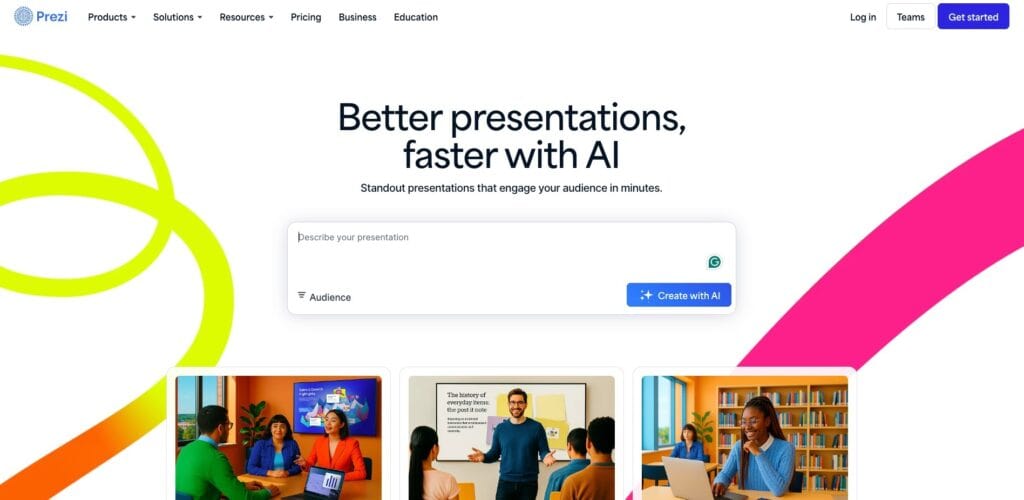 Prezi Review (2026) - Is This AI Presentation Tool Better Than PowerPoint? 1 Prezi homepage