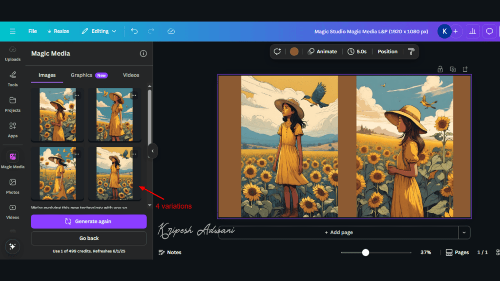 How to Use AI in Canva (2026): 12 Powerful Methods To Create Better Designs Faster 2 Text to Image dashboard
