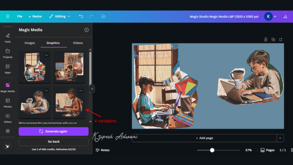 How to Use AI in Canva (2026): 12 Powerful Methods To Create Better Designs Faster 5 Text to graphics dashboard