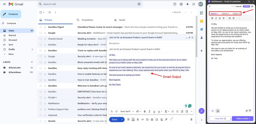 MailMaestro - AI email generation