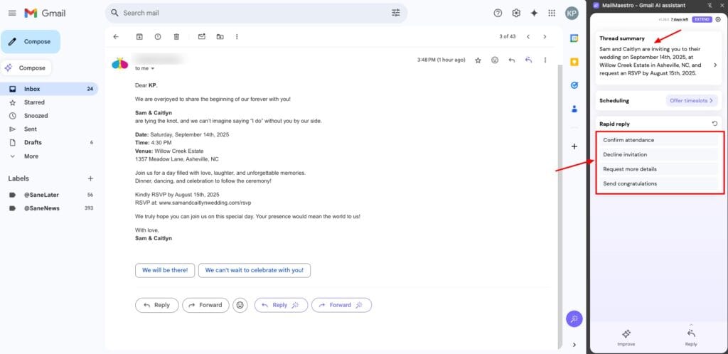 MailMaestro - Rapid Reply and thread summary