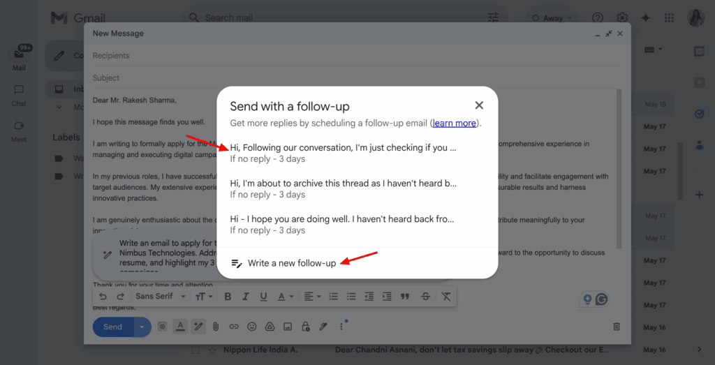 Mailmeteor - send email with follow-up