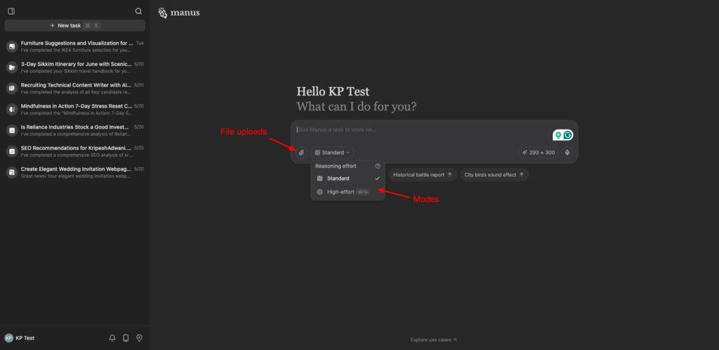 Manus AI - Reasoning Effort Levels