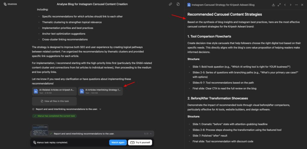 Manus AI - social media posts