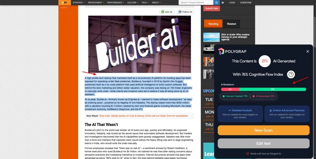 Polygraf AI Review (2026) - Is It Worth It? Honest Review + Demo 7 Polygraf AI Chrome extension