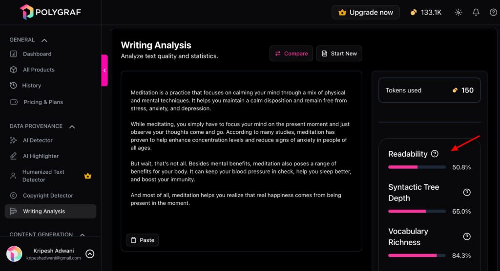 Polygraf AI Review (2026) - Is It Worth It? Honest Review + Demo 6 Polygraf - Writing analysis