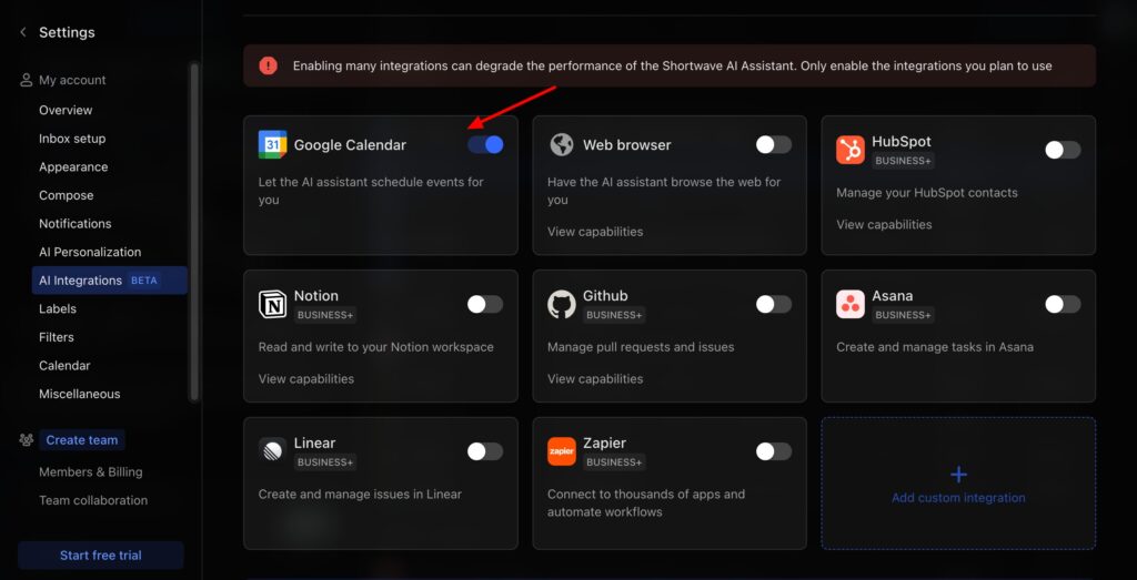 Shortwave -integrations