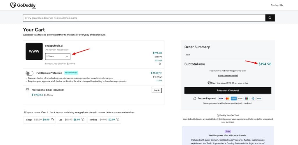 7 Best Places to Buy .AI Domains (2026): AI Domain Guide + Hidden Costs to Avoid 10 Buying AI domain from GoDaddy