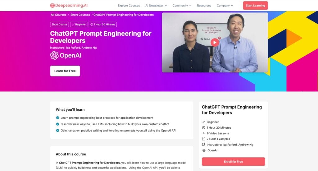 ChatGPT Prompt Engineering for Developers