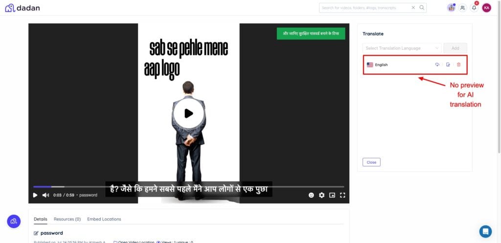 Dadan- AI translation