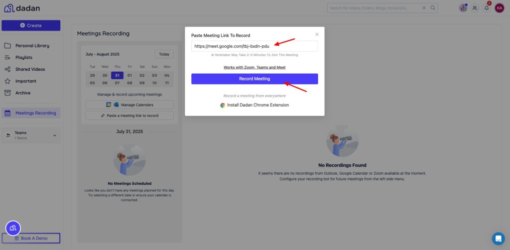 Dadan meeting recording