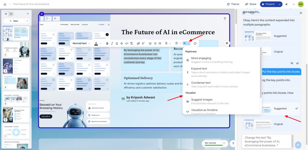 Gamma - AI text editing