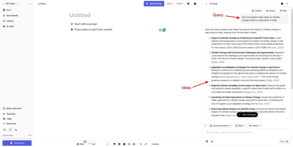 Jenni AI - Research topic ideas