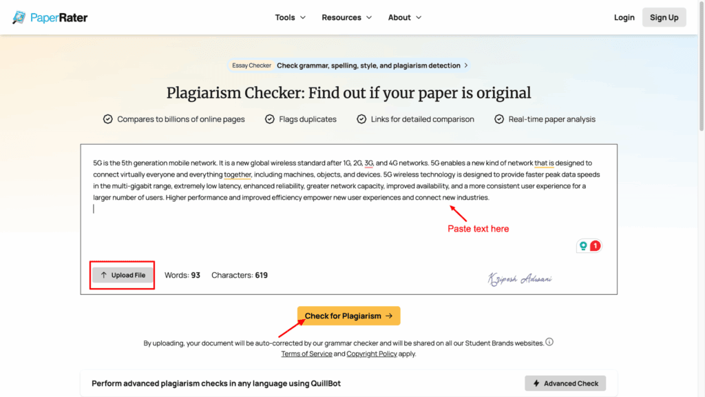 9 Best Free Plagiarism Checker Tools for 2026 (Students & Writers) 24 PaperRater UI