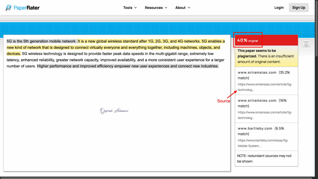 9 Best Free Plagiarism Checker Tools for 2026 (Students & Writers) 25 PaperRater plag check report for doc 1