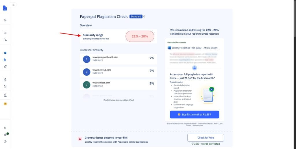 Paperpal - Plagiarism check