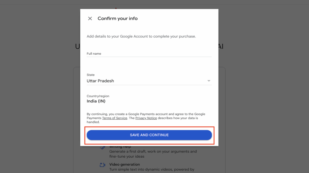 How to Get 2 TB FREE Google Cloud Storage In India (1 Year Offer) 13 Google One- Save and Continue