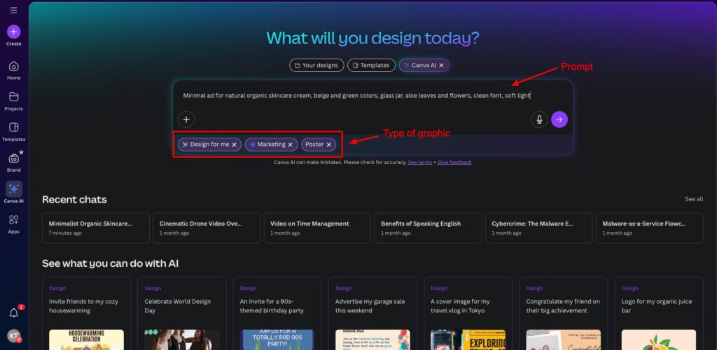 The 7 Best AI Tools for Design in 2026 (Tested & Reviewed) 2 Canva AI tab - Best AI Tools for Design
