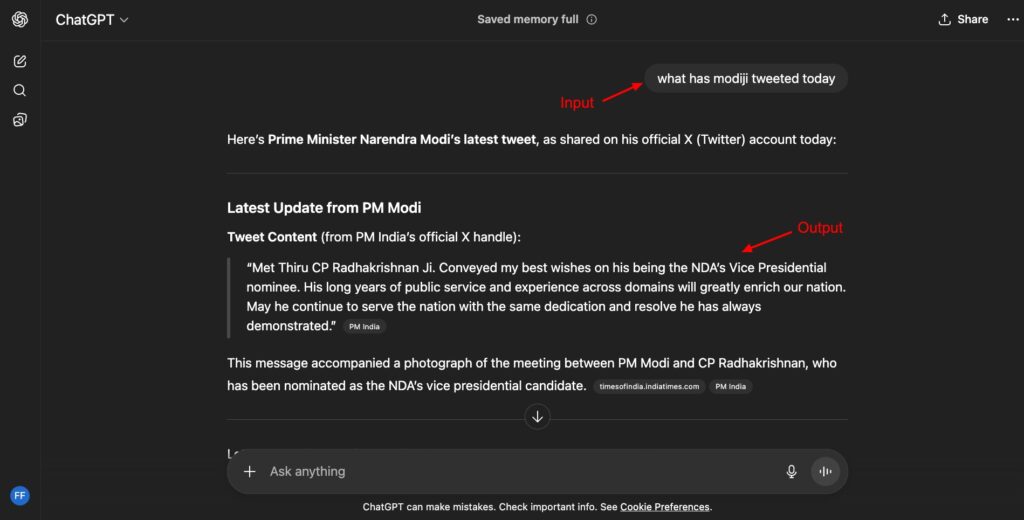 9 Best AI Chatbots in 2026 (Compared & Reviewed) 4 ChatGPT - live data fetching