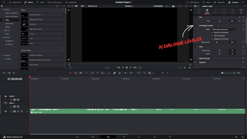 9 Best AI Tools For Video Editing (2026) - Web, Desktop & Android Apps 8 Davinci Resolve- AI Dialogue Leveler