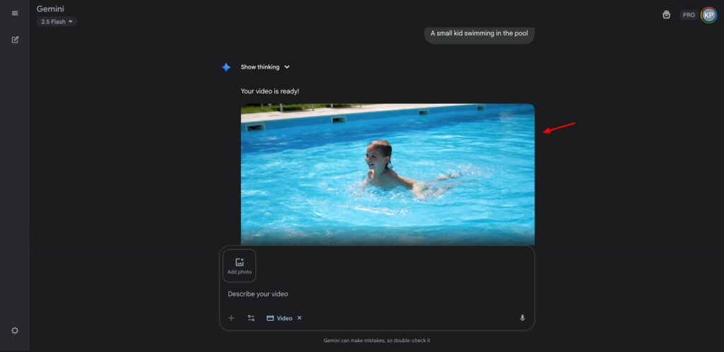 Gemini Pro - Veo3 video generation