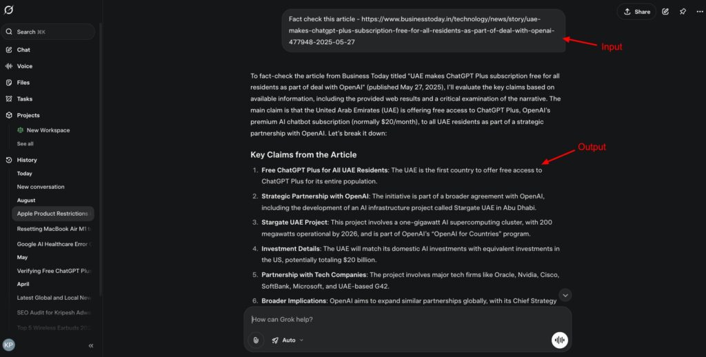9 Best AI Chatbots in 2026 (Compared & Reviewed) 14 Grok - fact checking