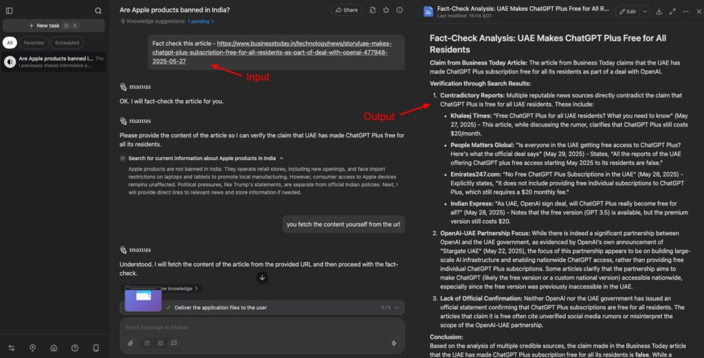 9 Best AI Chatbots in 2026 (Compared & Reviewed) 8 Manus AI - fact checking