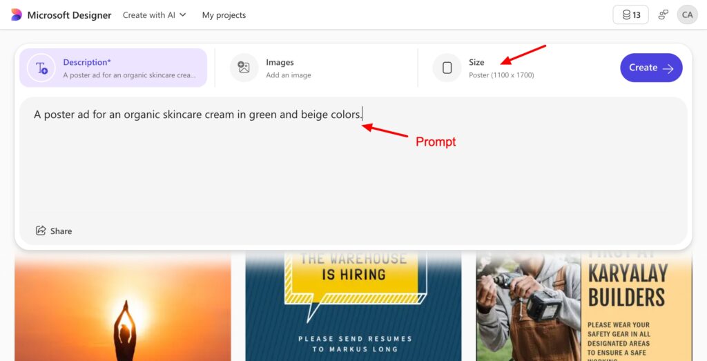 The 7 Best AI Tools for Design in 2026 (Tested & Reviewed) 6 Microsoft Designer - design prompt