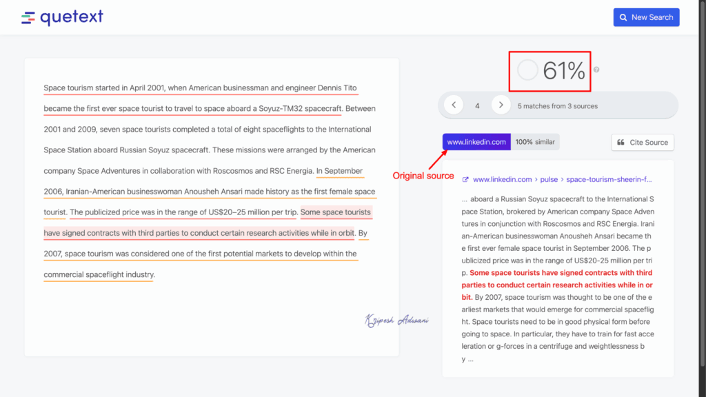 9 Best Free Plagiarism Checker Tools for 2026 (Students & Writers) 20 Quetext plag check report for doc 2