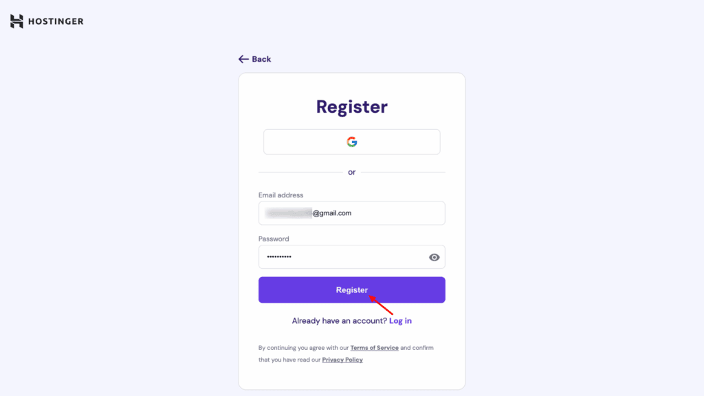 Step 6 Create Your Hostinger Account
