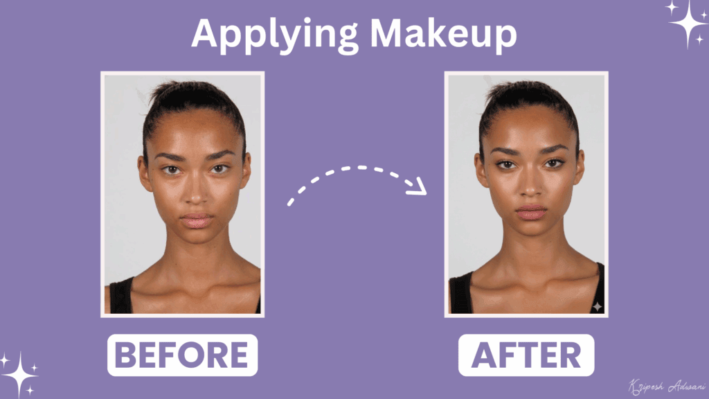 How to Use Nano Banana for Photo Editing? (21+ Prompts For You’ll Love) - Transform Instantly 9 Applying makeup with Nano Banana