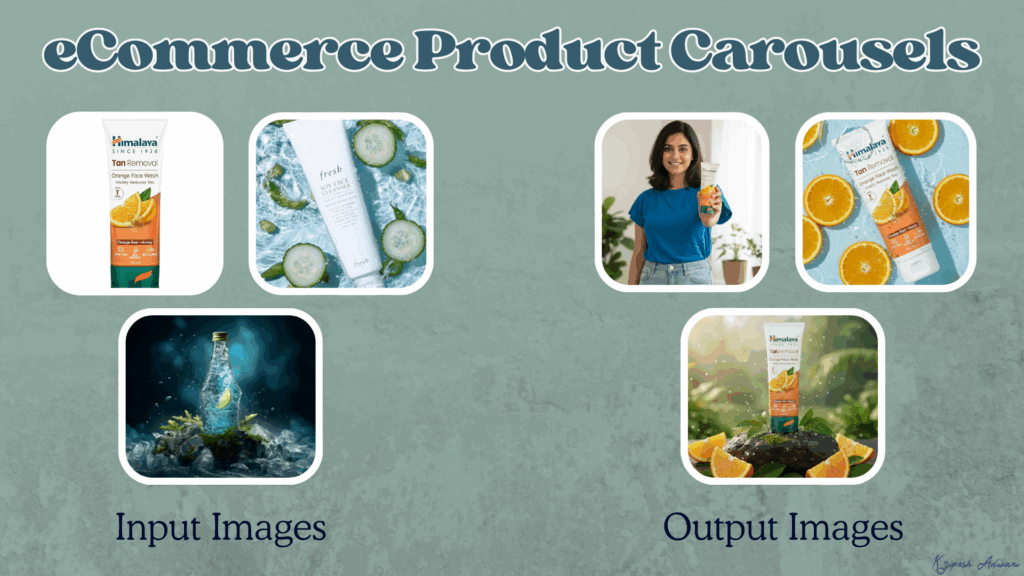 11+ CRAZY Nano Banana Use Cases That Will Absolutely Blow Your Mind (Google AI) 3 eCommerce Product Carousels with Nano banana 1