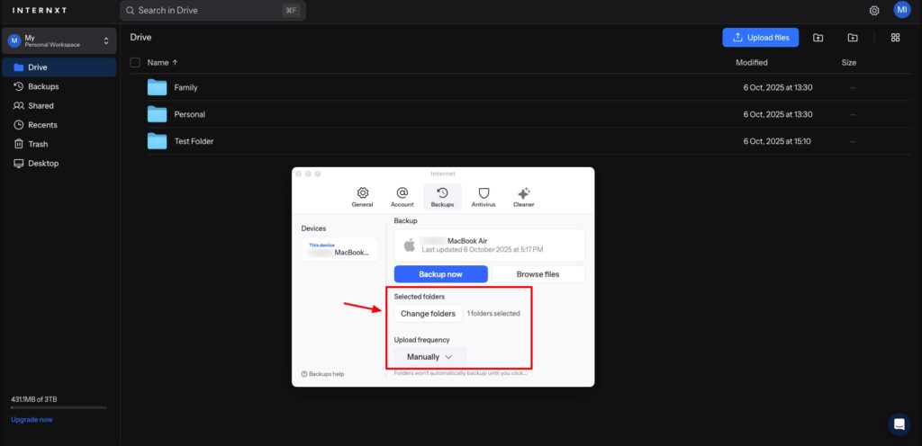 Internxt Review (2026): Is It Really The Most Secure Cloud Storage? (Honest Test) 6 Internxt backups