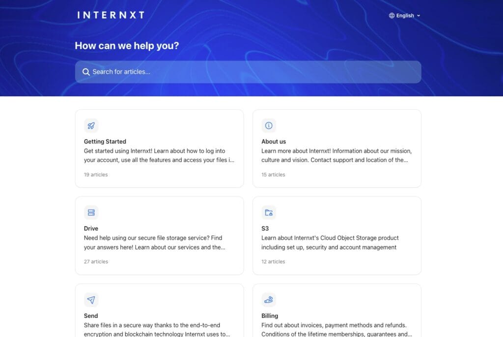 Internxt Review (2026): Is It Really The Most Secure Cloud Storage? (Honest Test) 9 Internxt help center