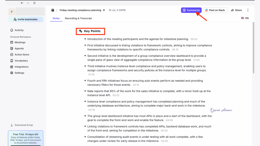 Krisp AI Meeting Notes