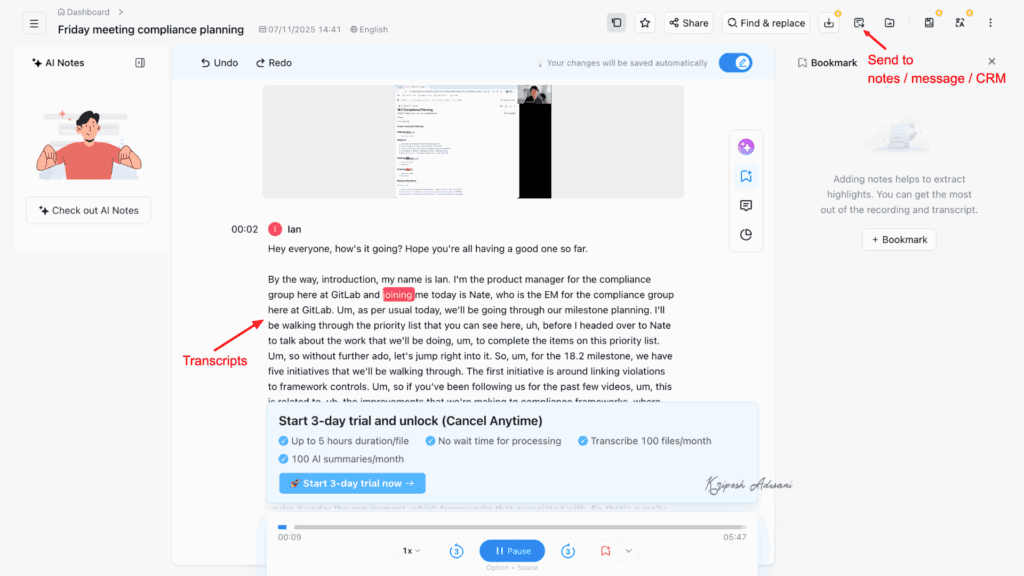 Notta Transcriptions