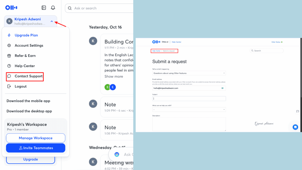 Otter AI Review 2026: Is This Meeting Assistant Worth It? (Honest Test) 18 Otter customer support
