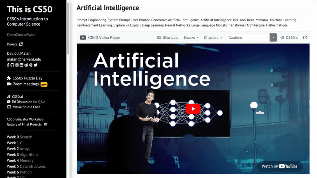 15 Best Free AI Courses for Beginners (2026) - Learn AI for Free from Google, IBM 5 cs50x-artificial-intelligence-ai-course-for-beginners