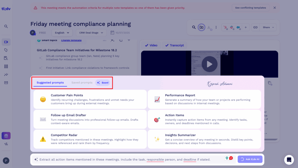 tl_dv AI note templates