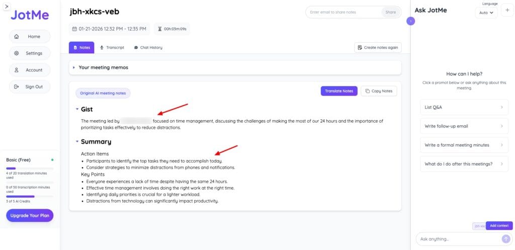 9 Best AI Translation Apps in 2026 (Tested for Accuracy & Speed) 13 JotMe - meeting summary