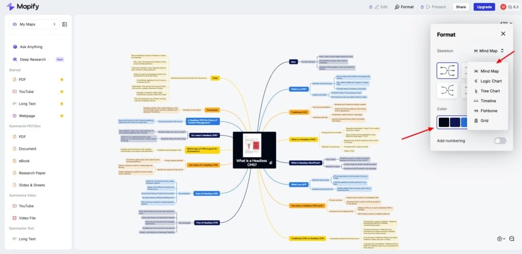 9 Best Mind Mapping Software Tools That Actually Save You Time (2026) 3 Mapify - customizing your mind map