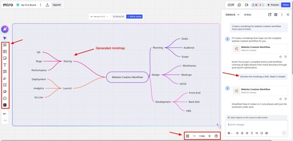 9 Best Mind Mapping Software Tools That Actually Save You Time (2026) 9 Miro - generated mind map