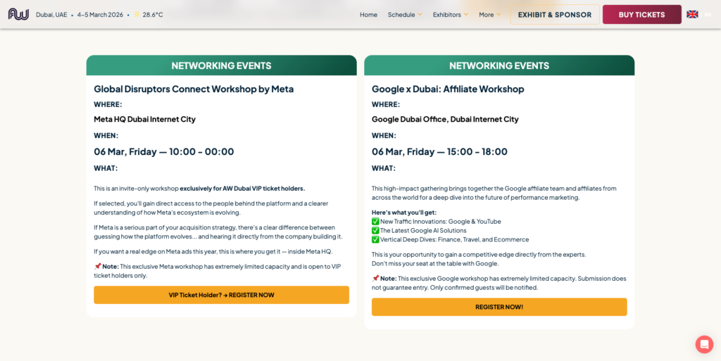 AW Dubai - Networking Events
