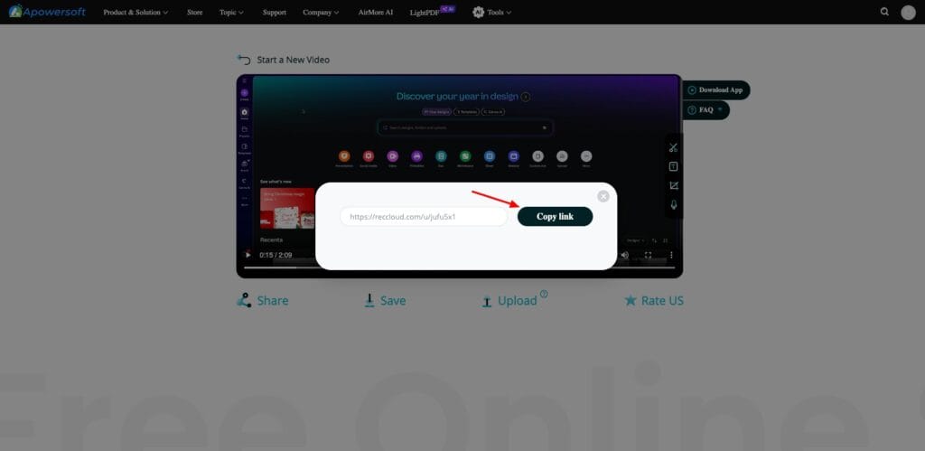 Apowersoft - public link sharing
