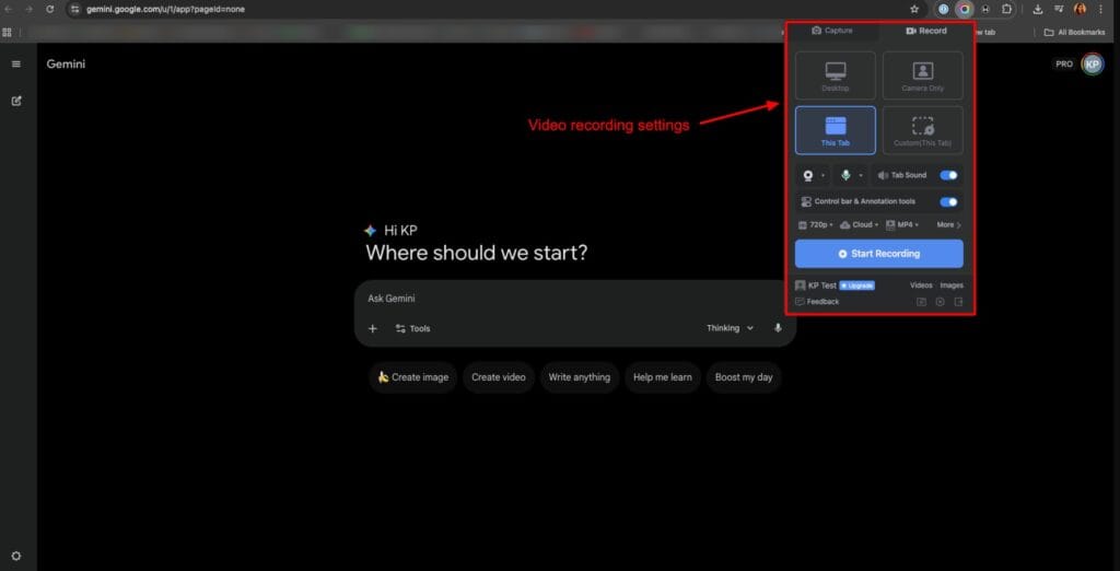 Awesome Screenshot - video recording settings
