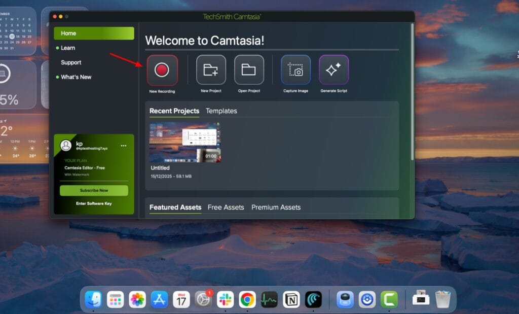 Camtasia - video recording options

