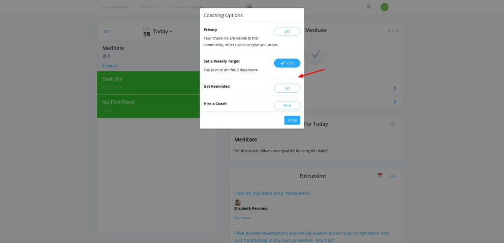 7 Best Habit Tracker Apps That Actually Work (Science-Backed Picks for 2026) 4 Coach.me settings
