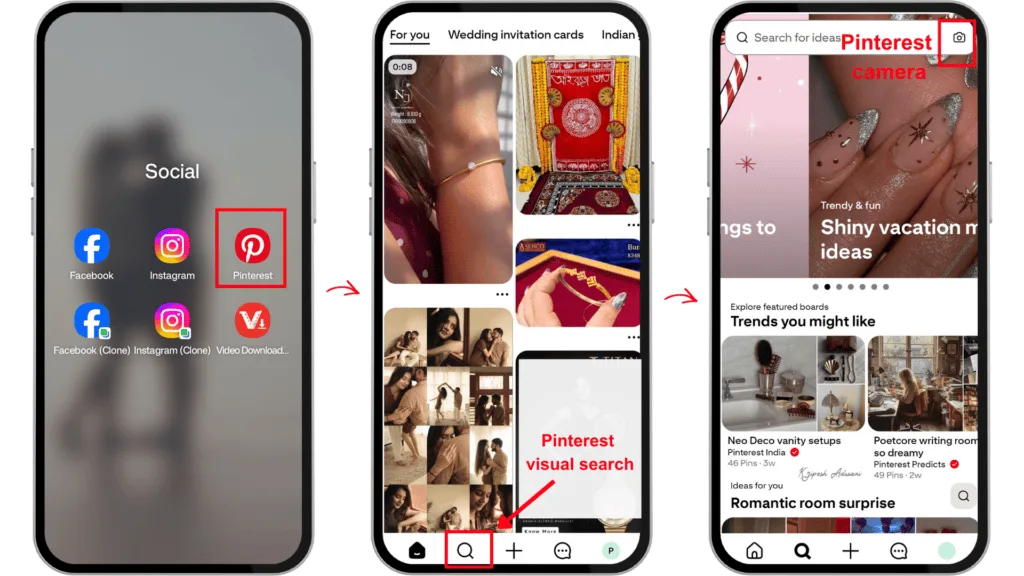Open Pinterest visual search
