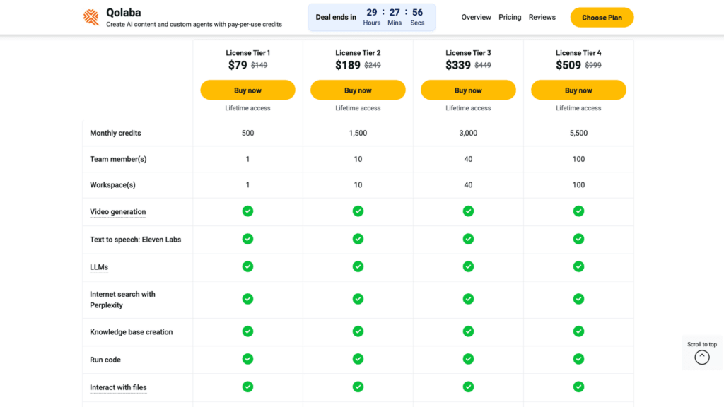 Qolaba AppSumo Pricing
