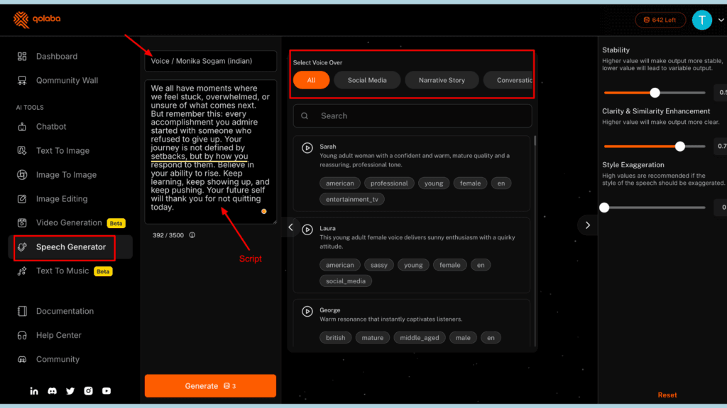 Speech generator
